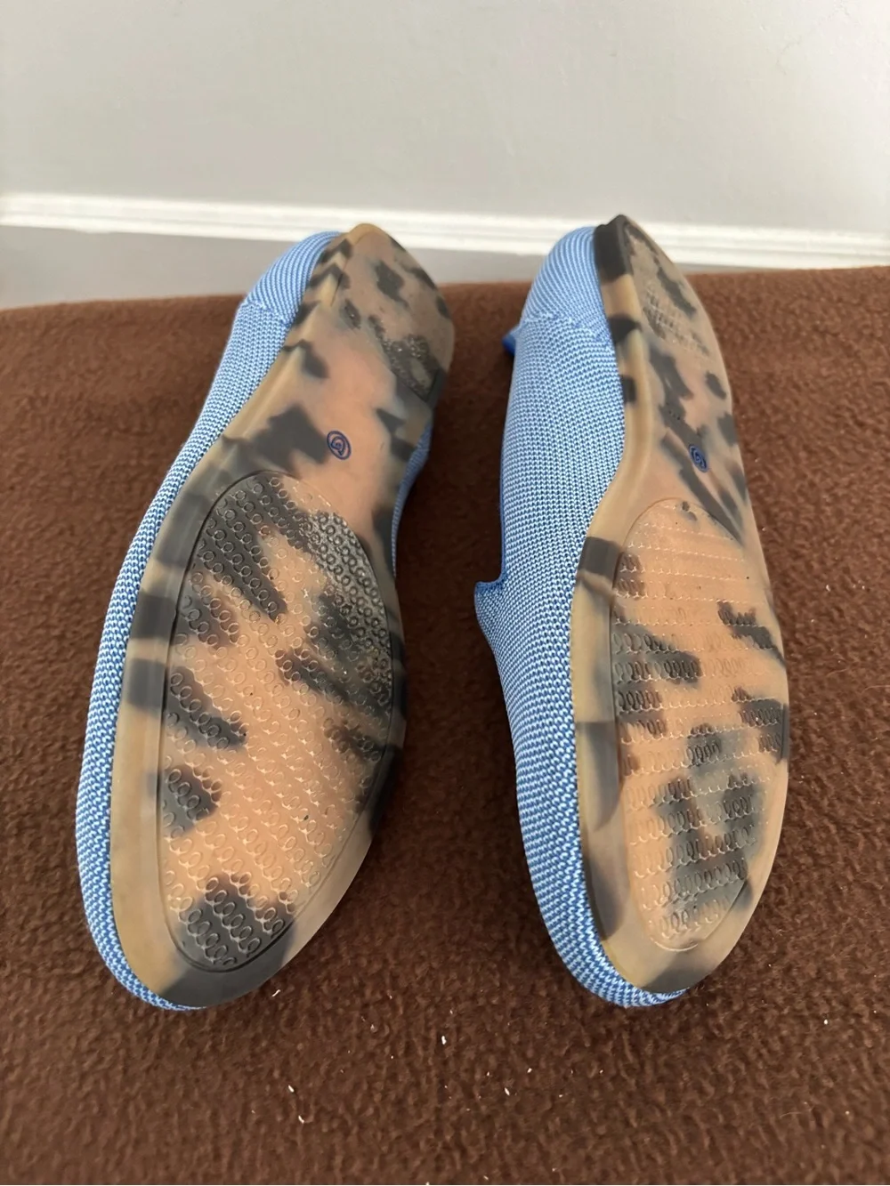 Rothy's Light Blue Knit Slip-On Flats